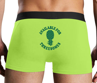 Available for Threesomes - Swinger Pineapple - Neon Yellow Boxer Brief