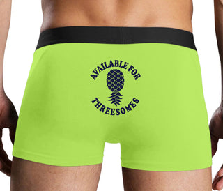 Available for Threesomes - Swinger Pineapple - Neon Yellow Boxer Brief