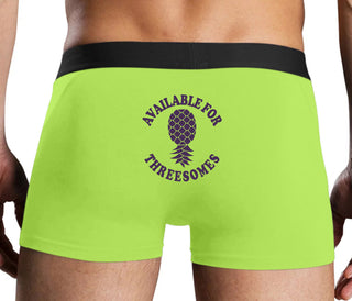 Available for Threesomes - Swinger Pineapple - Neon Yellow Boxer Brief
