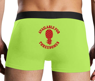 Available for Threesomes - Swinger Pineapple - Neon Yellow Boxer Brief