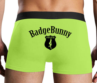 Badge Bunny for LEO Wife or Girlfriend - Neon Yellow Boxer Brief