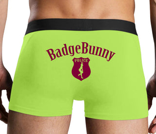 Badge Bunny for LEO Wife or Girlfriend - Neon Yellow Boxer Brief