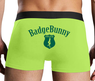 Badge Bunny for LEO Wife or Girlfriend - Neon Yellow Boxer Brief