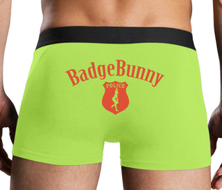 Badge Bunny for LEO Wife or Girlfriend - Neon Yellow Boxer Brief