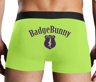 Badge Bunny for LEO Wife or Girlfriend - Neon Yellow Boxer Brief