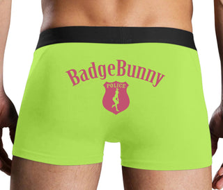 Badge Bunny for LEO Wife or Girlfriend - Neon Yellow Boxer Brief