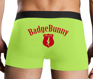 Badge Bunny for LEO Wife or Girlfriend - Neon Yellow Boxer Brief