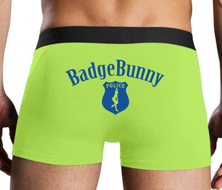 Badge Bunny for LEO Wife or Girlfriend - Neon Yellow Boxer Brief
