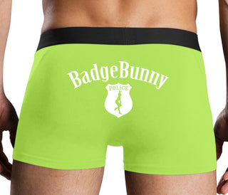 Badge Bunny for LEO Wife or Girlfriend - Neon Yellow Boxer Brief