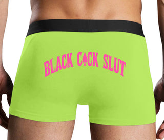 Black Cock Slut - Jack of Spades - Neon Yellow Boxer Brief