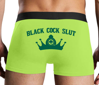 Black Cock Slut - Jack of Spades - Neon Yellow Boxer Brief