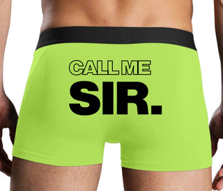 Call Me Sir - Neon Yellow Boxer Brief