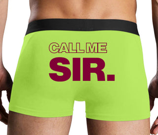 Call Me Sir - Neon Yellow Boxer Brief