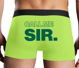 Call Me Sir - Neon Yellow Boxer Brief