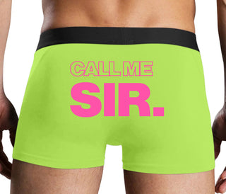 Call Me Sir - Neon Yellow Boxer Brief