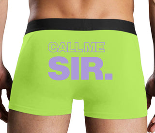 Call Me Sir - Neon Yellow Boxer Brief