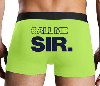 Call Me Sir - Neon Yellow Boxer Brief