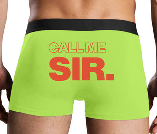 Call Me Sir - Neon Yellow Boxer Brief