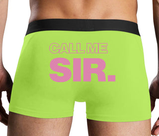 Call Me Sir - Neon Yellow Boxer Brief