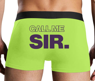 Call Me Sir - Neon Yellow Boxer Brief