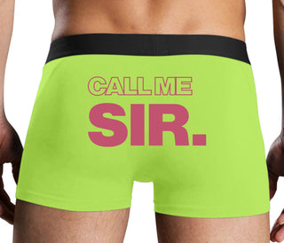 Call Me Sir - Neon Yellow Boxer Brief