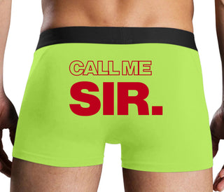 Call Me Sir - Neon Yellow Boxer Brief
