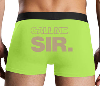 Call Me Sir - Neon Yellow Boxer Brief