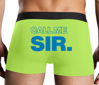 Call Me Sir - Neon Yellow Boxer Brief