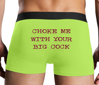 Choke Me With Your Big Cock - Neon Yellow Boxer Brief