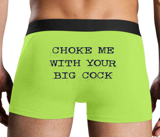 Choke Me With Your Big Cock - Neon Yellow Boxer Brief