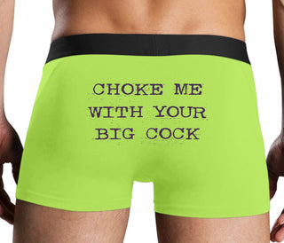 Choke Me With Your Big Cock - Neon Yellow Boxer Brief
