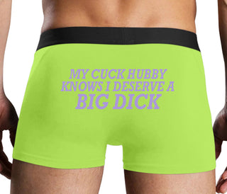 My Cuck Husband Knows I Deserve A Big Dick - Neon Yellow Boxer Brief
