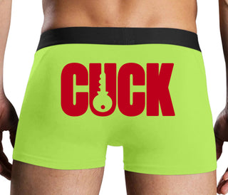 Cuck - Lock Logo - Neon Yellow Boxer Brief