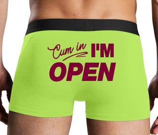 Cum In I'm Open - Neon Yellow Boxer Brief