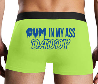 Cum In My Ass Daddy - Neon Yellow Boxer Brief
