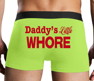 Daddys Little Whore - Neon Yellow Boxer Brief