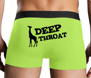 Deep throat - Giraffe Funny Logo - Neon Yellow Boxer Brief