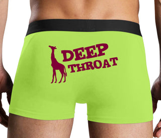 Deep throat - Giraffe Funny Logo - Neon Yellow Boxer Brief