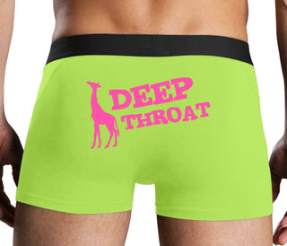 Deep throat - Giraffe Funny Logo - Neon Yellow Boxer Brief