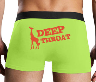Deep throat - Giraffe Funny Logo - Neon Yellow Boxer Brief
