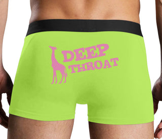 Deep throat - Giraffe Funny Logo - Neon Yellow Boxer Brief