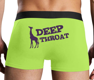 Deep throat - Giraffe Funny Logo - Neon Yellow Boxer Brief