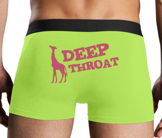 Deep throat - Giraffe Funny Logo - Neon Yellow Boxer Brief