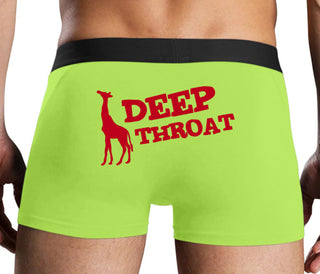 Deep throat - Giraffe Funny Logo - Neon Yellow Boxer Brief