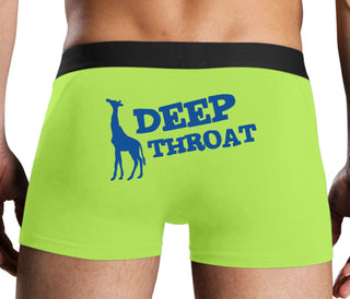 Deep throat - Giraffe Funny Logo - Neon Yellow Boxer Brief
