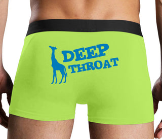 Deep throat - Giraffe Funny Logo - Neon Yellow Boxer Brief