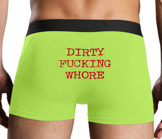 Dirty Fucking Whore - Neon Yellow Boxer Brief