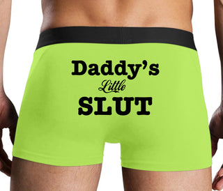 Daddy's Little Slut - Neon Yellow Boxer Brief