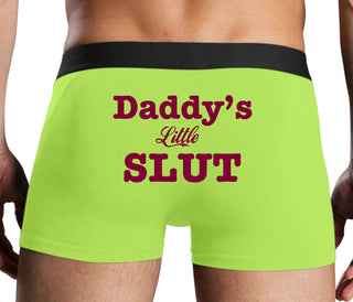Daddy's Little Slut - Neon Yellow Boxer Brief