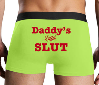 Daddy's Little Slut - Neon Yellow Boxer Brief